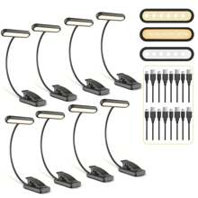 Yogle LED Clip-On Leselicht, 3 Farbtemperatur-Modi und 5 Helligkeitseinstellungen, USB-Aufladung, stufenlos dimmbar mit 360° flexiblem Leseleuchte, tragbare Clip-On Leuchte für Büro, Nachtlektüre