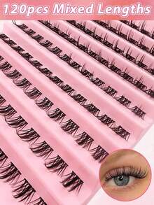 200Pcs C Curl Individual Cluster Lashes DIY Segmented Individual False Eyelashes Spikes Individual Eyelash Extensions - Multicolor - View 2