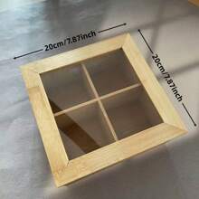 Boîte de rangement et organisateur de thé en bambou avec couvercle magnétique - fenêtre en acrylique transparent pour une vue facile - Récipient à thé en bois durable avec 8 compartiments réglables - Boîte de rangement multifonctionnelle au fini bois empilable pour sachets de thé