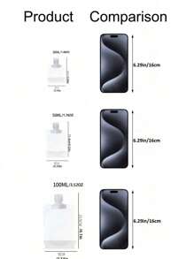 QINBEIYOU 3pcs/Set (S+M+L) Travel Lotion Separate Bags, Designed For Organizing Lotion, Shower Gel, Shampoo, Facial Cleanser, And Cosmetics During Travel Or Business Trips, Easy To Carry And Reusable,The Capacity Is Available In 30ml, 50ml, And 100ml