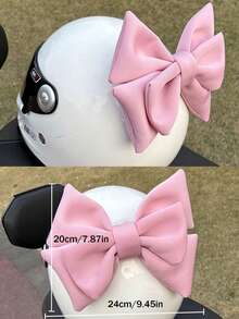 1 miếng vải trang trí 3D hình nơ hồng lớn, thích hợp cho xe máy, xe gắn máy, ắc quy ô tô, xe điện, mũ bảo hiểm thời trang cao cấp - Hồng - Xem 2