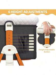 3-In-1 Baby Bassinet, Baby Bed,Baby Crib,Adjustable Bedside Bassinet With Comfy Mattress, Wheels, 6 Height Levels, Easy Folding Portable Crib For Newborns - 深灰色 - 查看 3