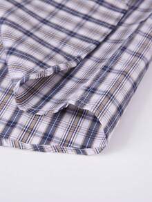 Luxury Wingtip Collar Dress Shirt For Groom, Stretch Comfort Fit, Wrinkle-Free & Breathable Fabric, Self-Tie Bow Tie, Black Tie Wedding & Gala Essentials - 灰黃格 - 查看 6