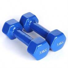 1pc 3kg Hexagonal Glossy Dumbbell, Unisex Strength Training, Fitness Shaping, Random Color - Random Color - View 4
