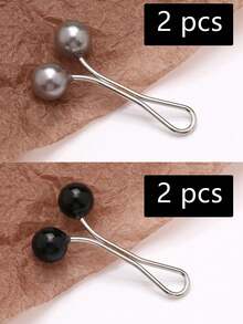 2/4 Peças Conjunto de Broches e Alfinetes em Liga Metálica em Formato de U - Alfinetes de Segurança Metálicos Multiuso para Lenços, Calças, Golas e Punhos - Sem Eletrodeposição, Destacável, Design Sem Costura, Acessórios de Halloween, Dia dos Professores