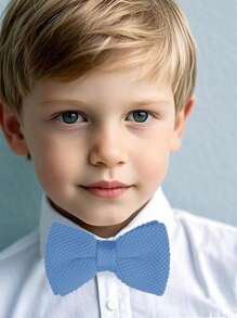 Children's Fashionable Knitted Double-Layer Bow Tie, Boys Girls Flower Girl Formal Wear British Style Baby Bow Tie, Suitable For 3-16 Years Old Kids To Wear For Performance, Wedding, Party, Daily