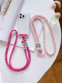 قطعة واحدة سيور هاتف محمول مضفر يدويًا من 3 خيوط