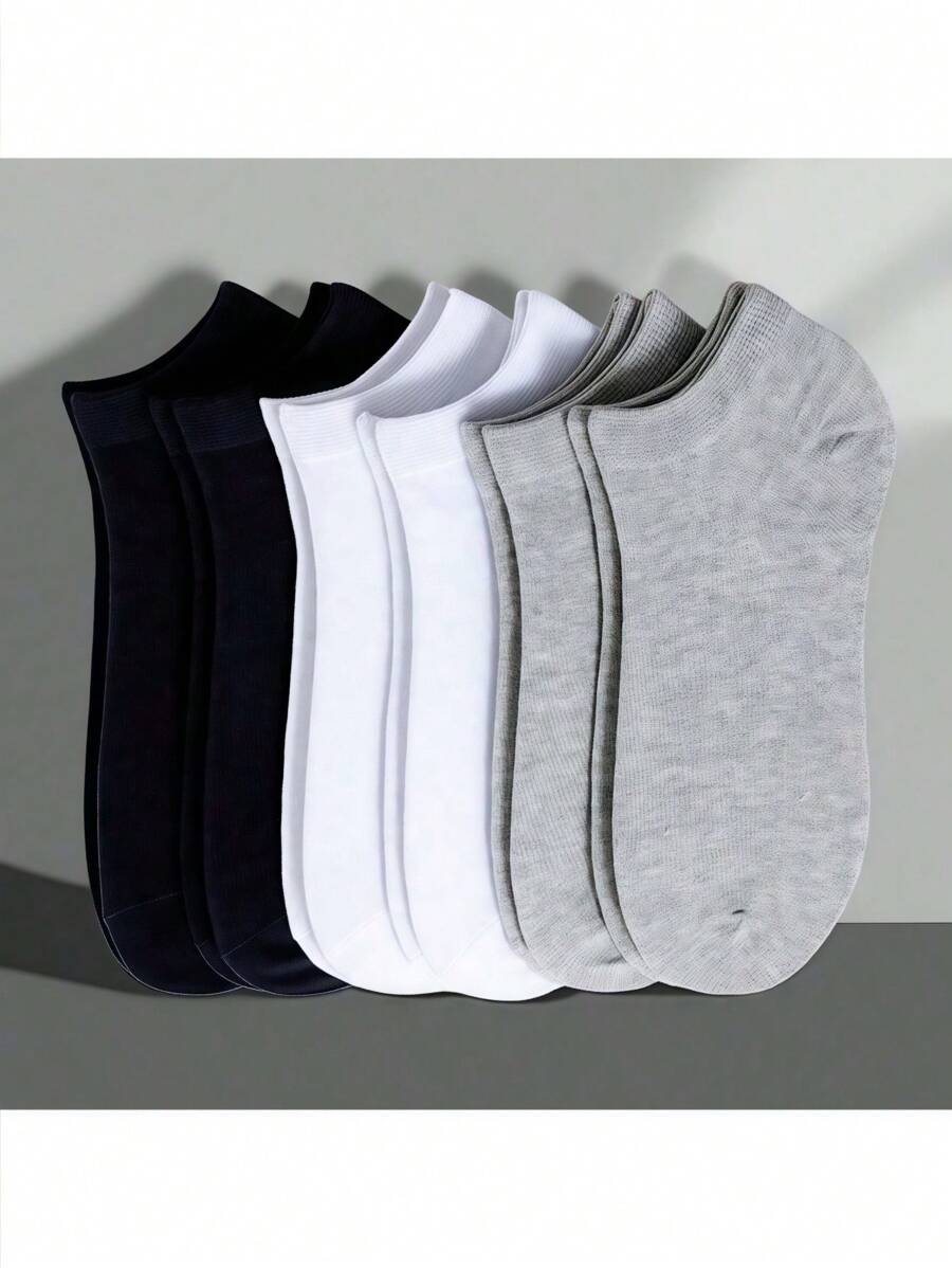 30/10/1 Pair Men/Women's Solid Color Breathable Low-Cut Ankle Socks, Odor-Resistant, Casual Summer Short Socks