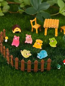 10/20 buc purceluși mini luminoși din rășină, strălucesc în întuneric roz, figurine de animale mici, ornament pentru grădină de zâne DIY, recipient de sticlă, decor pentru plante în ghiveci, meșteșuguri în micropeisaj, decorare de grădină, accesorii interioare auto, petrecere, cadou perfect de ziua de naștere