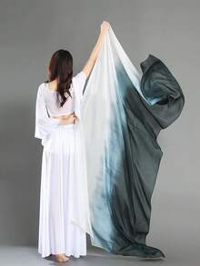 涤纶肚皮舞面纱 - 飘逸渐变色手帕，适合表演和练习