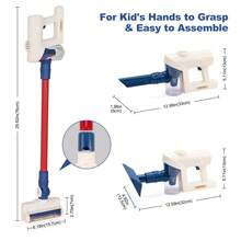 Kinder Staubsauger Spielzeug, 4 in 1 elektrisches Staubsauger Set zum Rollenspiel, Haushaltsreinigungsspielzeug mit Musik & Licht, Zusammenstellbares Lernspielzeug für Reinigung für Jungen Mädchen Geburtstagsgeschenk, einige Teile in Zufallsfarben