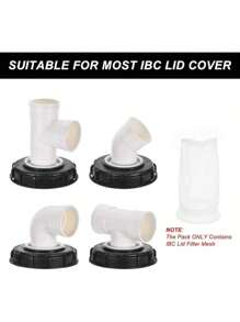Pacotes de 1/2/3/4 IBC Nylon Filter Covers, Tanques de ventilação de malha lavável, Malha de irrigação de água de jardim, Acessórios de barril industrial, Uso doméstico e de jardim