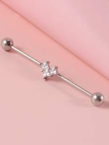 1 Miếng Hoa tai Khối Zirconia  Trang trí - Bạc - Xem 5