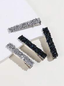 2-14pcs/Set Fashionable Multi-Color Shiny Sequin & Rhinestone One-Piece Side Bangs Hair Clips, Suitable For Daily Use By Women - Multicolor - View 4
