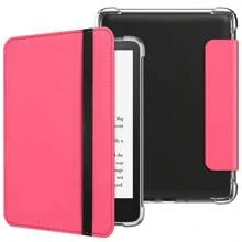 Capa Compatível com Kindle 6" 2022/2024/Kindle Paperwhite 6.8" 2021/Kindle Paperwhite 7" 2024 Lançado, Couro PU Premium + Capa Traseira de TPU Macio Transparente com Função Dormir/Despertar Automática para Kindle 2024/2022 11th Geração.