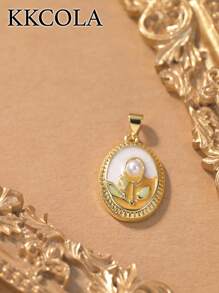 KKCOLA 1pc Fashionable Floral Pendant Necklace, Jewelry Accessory For Daily Wear