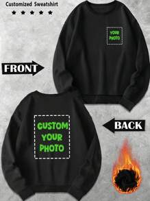 Customizable Unisex Hoodie Upload Your Own Design, Photo, Or Image To Create A Personalized Printed Sweatshirt, Suitable For Couples, Pranks, Surprise Gifts, Company Team Building Uniforms, Halloween Parties, Birthday, Holiday, Anniversary, Valentine's Day Gifts , Fall