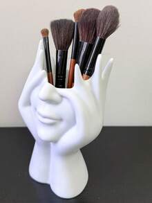 1 pieza Soporte único y creativo para brochas de maquillaje, organizador de escritorio de material de resina decorativa, diseño antideslizante, adecuado para 11 festivales, organizador de almacenamiento de maquillaje, caja de almacenamiento de maquillaje, soporte de maquillaje, organizador de brochas de maquillaje, bolsa de maquillaje, soporte de brochas de maquillaje, organizador de maquillaje, regalo para mujeres, regalo de Navidad, ideas de regalo para mujeres