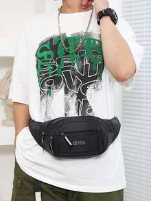 Men's Fashion Multi-Pocket Casual Sports Waist Bag, Travel Crossbody Chest Bag Large Capacity Chest Bag, Autumn College Men's Bag Waist Bag Crossbody Bag Fun Gift Holiday Thanksgiving Men's Gift Vacation Hiking Men's Bag Shoulder Bag Hobo Bag Travel Essentials Holiday Essentials Summer Back To School Waist Bag Backpack Waist Bag Spring School Supplies