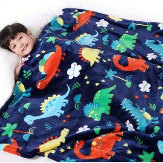 Toddler Boys And Girls Thick Soft Fleece Blanket, Dinosaur Pattern, Suitable For Children, Teens, Adults As Gift, Multipurpose Throw Blanket, Birthday, Christmas, Easter Gift