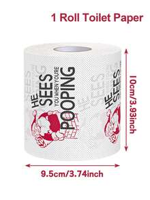 1 rollo de papel impreso con tema navideño, papel higiénico navideño con estampado de Papá Noel, toallas de papel desechables con motivos navideños, decoraciones navideñas, decoración para el hogar en Navidad 2025, suministros de decoración para fiesta de Navidad, regalos navideños, artículos para fiesta de Navidad, decoración de Año Nuevo 2026