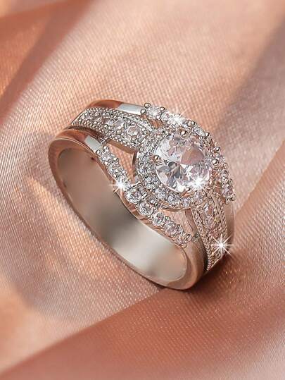 خاتم زخرفة مكعب زركونيا