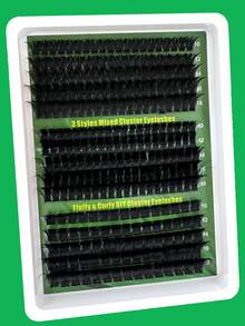 275pcs DIY Faux Mink Eyelashes 80D/100D/180D Fluffy Individual Lash Extensions, 5D Effect 0.07mm Curled Dramatic Lashes 10-18mm Mixed Tray, Makeup Tools, Bulk Personal Lash Extensions, Suitable For Home Use, Everyday Makeup, Costume Play - D - 查看 8