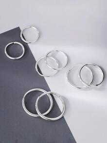 1 Pair S925 Sterling Silver Smooth Hoop Earrings, Women's Mini Elegant Simple Small Earrings, Fresh Elegant Different Rules Ear Clip, Ear Hole Earbone Ring Pure Silver Jewelry Gift