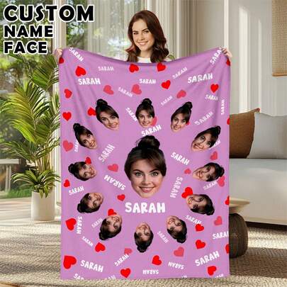 1 pieza Manta personalizada con foto, manta conmemorativa personalizada, adecuada para cama, sofá, interior, exterior, regalo de Navidad personalizado, regalo para amigos, regalo familiar, regalo de cumpleaños, regalo de boda, regalo para ella, regalo para novia, regalo para mamá/papá, amor eterno