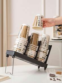 1pc Simple Circular Disposable Cup Holder,Paper Cup Holder,Water Cup Holder,Large Capacity Storage,Single Row And Double Row Can Be Selected,Suitable For Disposable Paper Cups, Water Cups, Tea Cups, Etc,Suitable For Kitchen, Living Room, Etc