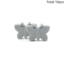 10pcs/Set 10 Colors Butterfly Silicone Beads, DIY Necklace Bracelet Earring Keychain Craft Jewelry Making Supplies