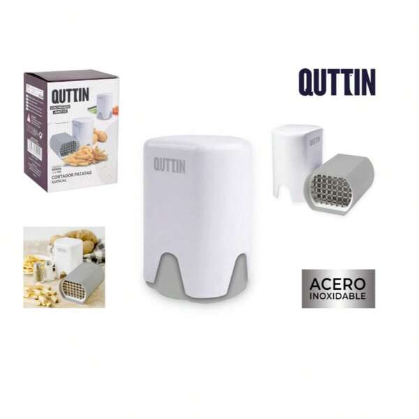 ZYLX SHOPPING - Cortador de patatas manual Quttin, acero inoxidable, fácil de usar, corte uniforme, antideslizante, ideal para patatas fritas y verduras