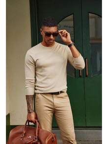 Men's Sweaters Crewneck Basic Lightweight Wool Blend Knitted Pullover Long Sleeve Shirts For Menhalloween - Màu tím - Xem 10