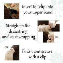 #TP1B/6/1B Ombre Natural Black To Chestnut Brown Straight Hair Ponytail Extension, With Hook And Loop, Human Hair Ponytail Extension - S1B/6/1B - View 8