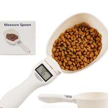 电子宠物食品勺，电子狗/猫粮量杯，电子勺秤，带LED显示屏的厨房食品秤