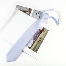 1 pieza Corbata clásica de lino de 6 cm de unicolor para hombre, color macaron