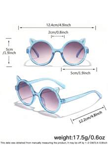 2 件装 女童 9-14 岁亚克力太阳镜 可爱圆形猫耳框领结配饰 时尚粉色眼镜 适合夏季外出和毕业礼物