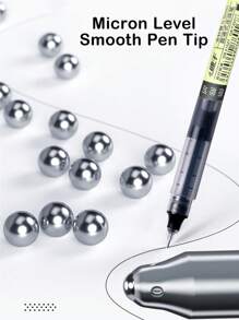 30pcs Straight Liquid Ball Pen Quick Drying Test Signature Gel Pen 0.5mm Black Blue Ink School Office Ball Pen Stationery School Rollerball Pen Back To School