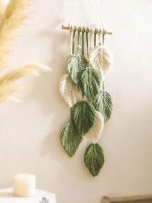 1 tấm tranh treo tường hình lá, trang trí phòng theo phong cách Boho, thảm trang trí dệt tay có tua rua, trang trí tường theo phong cách nhà nông thôn mộc mạc, phù hợp cho phòng khách, phòng ngủ, hành lang và nhà nghỉ dưỡng. - Nhiều màu - Xem 3