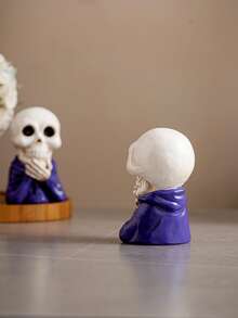 1 Stück Halloween gruselige Harz Deko lachender Schädel Ornament, unheimliche Atmosphäre Feier Dekoration Geschenk, Vintage Stil, geeignet für Spiele, Malerei, Küche, DIY, Abschluss, Büro, Möbel für Zuhause