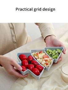 2pcsChristmas Tree Compartments Dry Fruit Plate, Home Snack Plate, Candy Plate, Sunflower Seed Plate, Creative Plastic Fruit Plate, Suitable For Festival Decoration Christmas Christmas Decorations Christmas Pajamas Christmas Gifts Christmas Decor