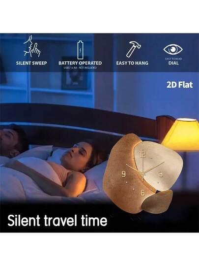 2D Flat 1pc Moderne Minimalist Home ation Wand Clock, Ultra Quiet Quartz Movement, No Ticking Sound, Painting Klok Living Room, Bedroom Office, able Horloge Room view 7