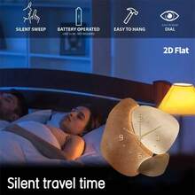 2D Flat 1pc Modern Minimalist Home Decor Wall Clock, Super Quiet Quartz Movement, No Ticking Sound, Silent Decorative Wall Clock Suitable For Living Room, Bedroom And Office, Fashionable Bedroom Wall Clock Decor, Room Decor