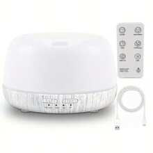 Essential Oil Diffuser, 300Ml Ultrasonic Oil Humidifier With 7 Color Lights 2 Mist Modes With Remote Control For Home, Office