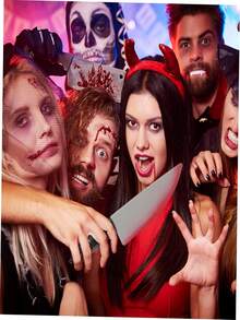 Halloween Realistic Plastic Machete Prop, Fake Knife Accessory For Halloween Party Costumes - Multicolor - View 2