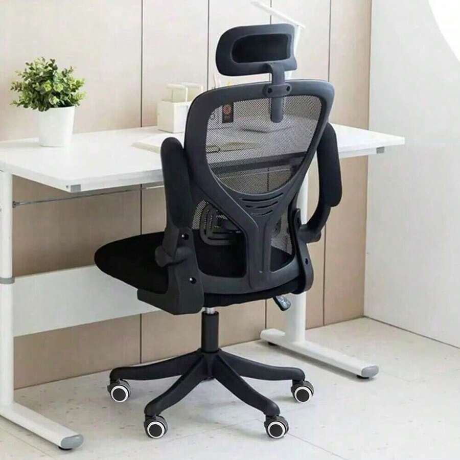 Mesh Office Chair Ergonomic 360° Swivel Lift Computer Desk Adjustable Height UK - Black - View 1