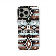 Retro Western Cowboy Style Pattern Phone Case For IPhone 16 15 14 13 12 11 Pro Max Plus Luxury Shockproof Protection Cellphone Cover - 黑色 - 查看 7