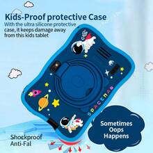 BDF Tablette PC pour enfants de 7 pouces avec 4 Go de RAM et 64 Go de stockage, système d'exploitation Android 13, WiFi, comprend un protecteur d'écran, un logiciel de contrôle parental, des applications éducatives, des caméras doubles, une coque de protection en silicone, une coque en silicone d'astronaute, cadeau de Ramadan (adaptateur non inclus) - Recolorer - Voir 6