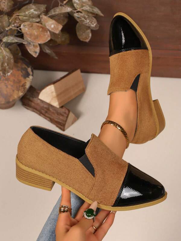 Botines de tobillo de ante negro para mujer, con punta puntiaguda, tacón de bloque, de fácil deslizamiento, antideslizantes, versátiles para fiesta y uso diario, moda de otoño/invierno