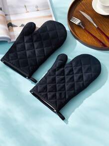 1pc/2pcs Thick Microwave Oven Gloves, Suitable For Baking & Oven, Heat Insulated, Heat Resistant, High Temperature Resistant - Pink - View 6